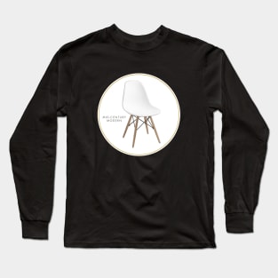 Mid-Century Modern White Chair Long Sleeve T-Shirt